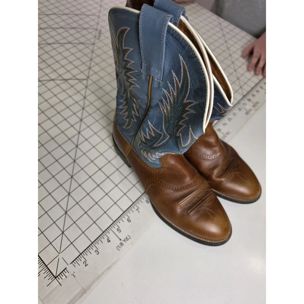 Ariat Valor Ultra Turquoise and Tan Brown Western Boots 10034080 - Sz  11D
